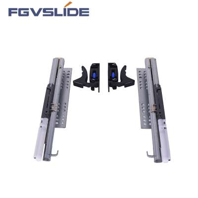 FGVSLIDE V6 Furniture Hardware Kitchen Cabinet Full Extension Soft Close Undermount Drawer Slide With Plastic Lock